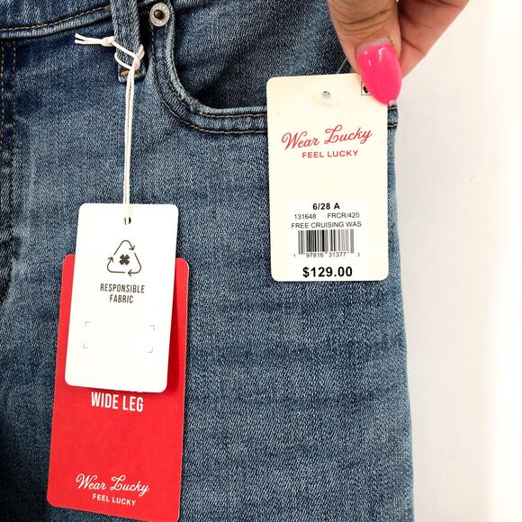 LUCKY BRAND Womens Sweet Wide Leg Jeans US 6 Size 28 Blue Free Cruising Wash NWT - Picture 9 of 13